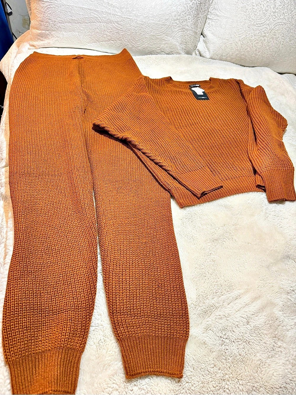 Fashion Nova Brown Knit Sweater Set